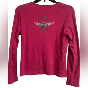 Harley-Davidson M Pink Cotton Long Sleeve Motorcycle Shirt